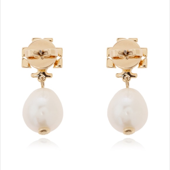 Tory Burch enameled Kira logo pearl drop earrings - Picture 4 of 5
